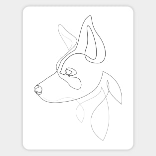 Border Collie 2 - one line drawing Magnet